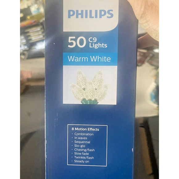 Philips 50 ct Christmas Lights 8 motions Faceted C9 Ext String Lights WARM WHITE - Picture 4 of 4